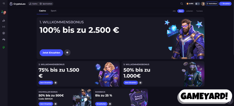 Boni im Krypto Casino ohne KYC