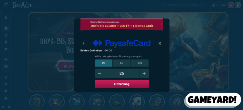 Zahle mit Paysafecard im Casino ohne LUGAS ein