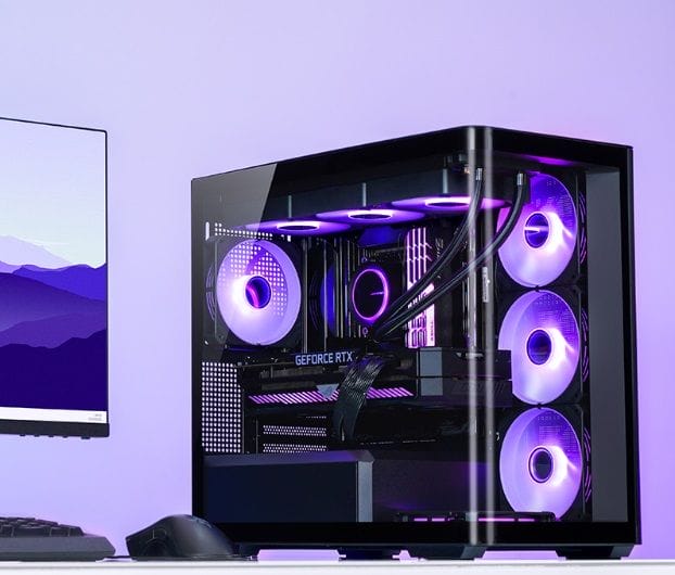 Jonsbo D300 leuchtet violett