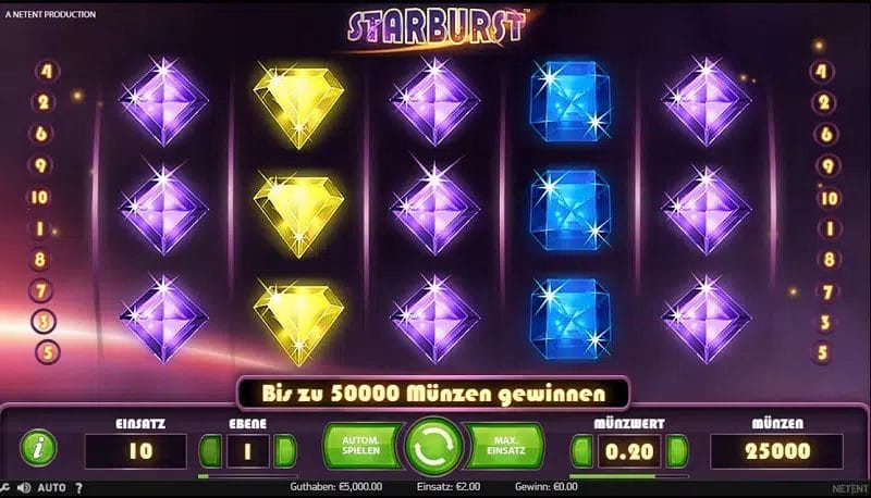 Starburst Slot mit Autoplay Funktion