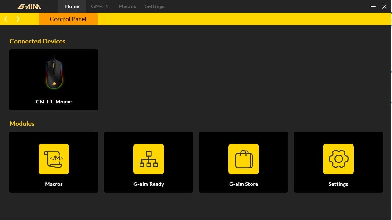 G-AIM Control Center Home