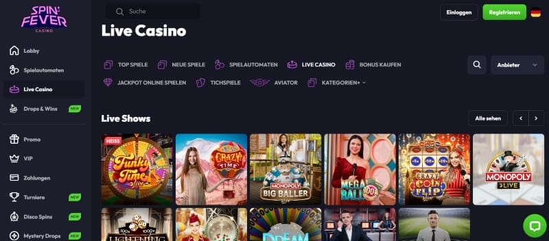 SpinFever Live Dealer Casino