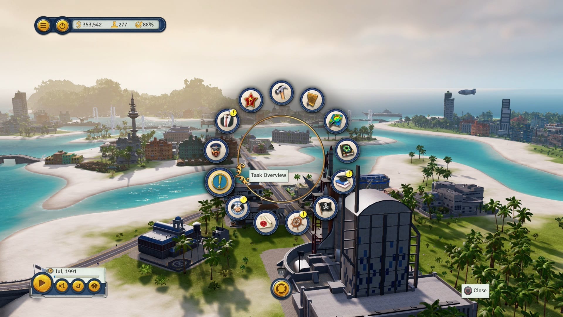 Tropico 6 Baumenü